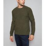 80 Lambswool 20 Nylon Knitted Pullover Mens , Chunky Pullover Sweater With Intarsia Elbow