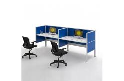 China Aluminium Frame Modern Call Center Cubicles Customized Dual Workstation Desk supplier
