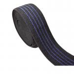 Black 2cm Polyester Elastic Webbing Flat Braided Striped Elastic Band