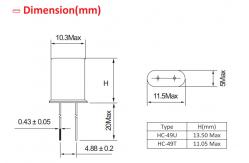 China 20pF 30ppm Through Hole Crystal Oscillator 455KHz High Frequency supplier