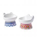 Cat Bowl Ceramic Protection Cervical Vertebra Anti-Overturning High Foot Oblique Mouth Pet Dog Cat Bowl for sale