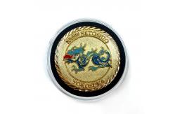 China Custom Sandblasting Dragon Design Soft Enameled Souvenir Coin supplier