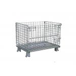 Long Lasting Foldable Stackable Wire Mesh Container Metal Bin Storage Cage