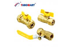 China Quick Release Connector Brass Gas Valve Customizable Performance Yellow Handle supplier