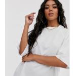 100 Cotton White Casual Tee Shirts Oversize Drop Shoulder T Shirt Women'S Seam Design for sale