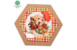 China Natural Eco-Friendly Hexagon Custom Logo Ceramic Cork Trivets supplier