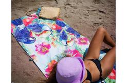China Sublimated Polyester Microfiber Double Sided Sand Free Beach Towel Custom Logo supplier