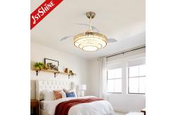 China 220V Crystal Retractable Ceiling Fan Light Dimmable Fandelier 6 Speed supplier