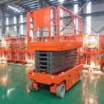 Battery Operated Self Propelled Scissor Lift Mobile Orange For High Place Working for sale