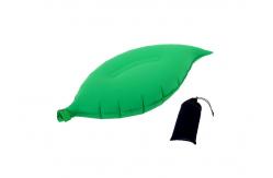 China Sleeping Inflatable Travel Pillow Green Leaf Shape Polyester / Cotton Material supplier
