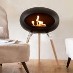 ISO9001 Cocoon Pedestal Fireplace 600mm Bio Ethanol Fire Pit Garden for sale