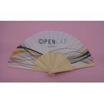 23cm Wooden Hand Held Custom Printed Folding Fans For Promotion Or Decoration for sale
