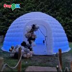 Waterproof Oxford Cloth Colorful LED Lights Outdoor Dome Inflatable Igloo Tent with Blower for sale