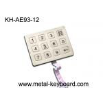 Stainless Steel 12 Key Metal Numeric Keypad for Vending Kiosk , Access Control Keypad for sale