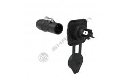 China Sealed IP65 Waterproof Power Connector 3 Conductor Male Plug Powercon supplier
