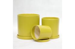 China Glossy White Indoor Ceramic Plant Pot Easy To Clean And Maintain supplier