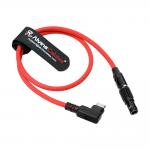 Alvin's Cables Braided Power Cable for Tilta|Z-CAM|Teradek|SmallHD|Blackmagic Pyxis, Right Angle USB-C Type-C to 0B 2 Pin Male Black-Plated 12V Fast Charging Power Cable 45cm|17.7inches, Red for sale