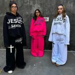 Custom Tracksuit Unisex Oversized Silk Screen Print Sweat Jogging 100% Cotton Suits Loose Hoodie and Stacked Sweatpants Set for sale