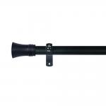 Black metal 1.6 mm pipe curtain rod with cylinder finial for living room for sale