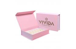 China Custom Pink Perfume Essential Oil Bottle Foam Magnetic Paper Boxes with Matt Lamination supplier