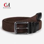 Woven High End Head Layer Cowhide Elastic Belt Leisure Sports Canvas Belt For Men for sale
