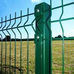 Folding Curved PVC Coated Steel Wire Fencing , Heavy Gauge Wire Fence Panels For School for sale