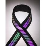  3cm Colorful Rainbow Reflective Webbing for bag sports wear hat for sale