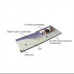 Hardcover Promotional full view HD IPS LCD 7inch LCD video brochure module