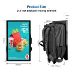 Vertical advertising lcd pannel meida player screen walking billboard poster backpack digital signage