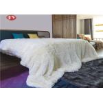 Shaggy Faux Throw Plush Fur Blanket Pure Color Plain Micro Long Pile Supersoft Ultra Plush for sale