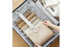China Space Saving Pants Hangers Non-Slip Clothes Organizer 5 Layered Pants Rack supplier