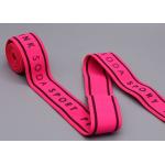 Washable Garment Label Polyester Elastic Band With Custom Silicone Logo Printed