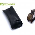 Beautifully Textured Black PU Leather EVA Eyewear Case Unisex Sunglasses Protector for sale