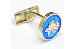 China Round Metal Cuff Links with Epoxy Screen printing Enamel and customer Logo design supplier