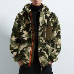 Custom Men  Fuzzy Shearling Berber Fleece Camo Sherpa Hoodie for sale