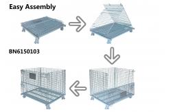 China Visible 4”X2” Wire Mesh Storage Crates , Collapsible Metal Containers 38x30x28 Inch supplier