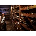 Solid Wood Wine Storage Racks Showcase / Commercial Wine Racks Nostalgic Style
