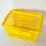 Colourful Plastic Supermarket Shopping Basket Double Handles for sale
