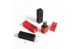 China Square Shape Red Black Empty Lipstick Tube Carving Hollow supplier