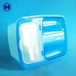 Sturdy PP Clear Plastic Square Box With Scoop Pet Dog Food Feeding for sale
