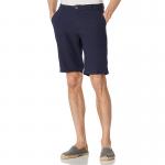 Viscose Blend Mens Linen Shorts Flat Front Breathable Easy Care Solid Black for sale