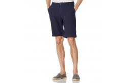China Viscose Blend Mens Linen Shorts Flat Front Breathable Easy Care Solid Black supplier