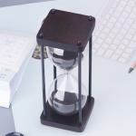 Black Decorative Sand Hourglass Stool Wood Antique Hourglass Timer Free Sample for sale
