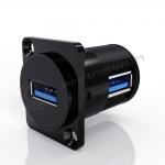 Black Shell Panel Mount Connector 9 Pin 90 Angle End Data Cable USB Connector for sale