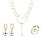 Enamel 18K Gold Jewelry Set for sale