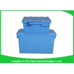 60L Plastic Attached Lid Containers Heavy Duty Stackable Moving 600 * 400 * 365mm