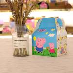 Top Seller Cute Cartoon Peppa Pig , Happy Lamb , Bear Cupcake  Muffin Cake Boxes Removable Inserts with Handle for sale
