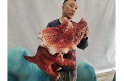China Hand Control Baby Animatronic Dinosaur Triceratops Puppet for Sale supplier