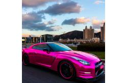 China Moisture Proof Pink Chrome Car Vinyl Wrap Mirror Effect Bubble Free supplier