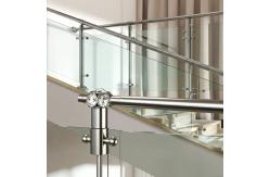 China Sleek PSS Stainless Steel Handrails with Crystal Accents for Glass Balustrades supplier